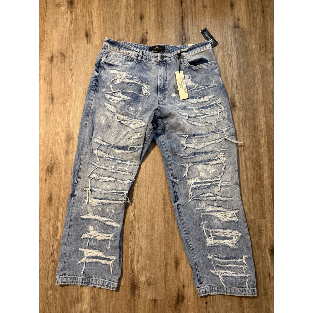Jordan Craig Brian Legacy Edition Distressed Jeans Mens 42x32 Blue